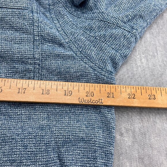 Duluth Shirt Men Medium Blue Heathered Knit Soft Slim Fit Button Down Cotton VTG - Picture 5 of 10